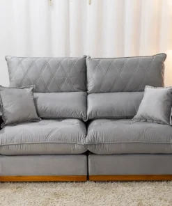 Sofá Retrátil Reclinável Magnum Veludo Prata 823 Larg. 2.10m - Molas Ensacadas