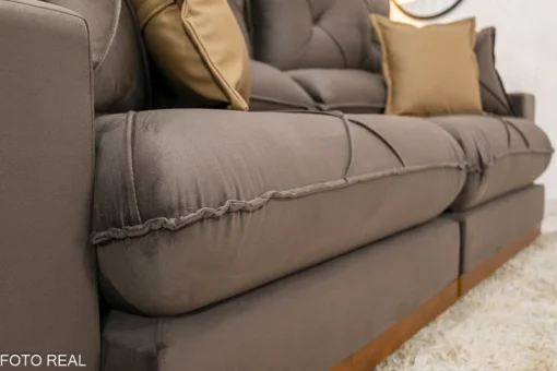 Sofá Retrátil Reclinável 2.30m Gran Bello (BARUC) Veludo Marrom – D33 e Molas Ensacadas - Imagem 3