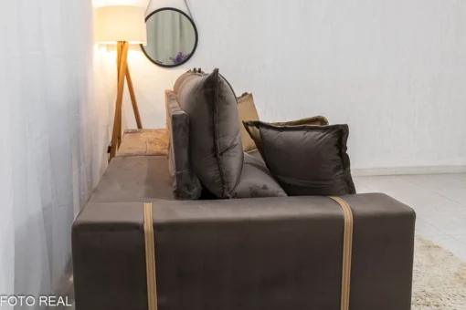 Sofá Retrátil Reclinável 2.30m Gran Bello (BARUC) Veludo Marrom – D33 e Molas Ensacadas - Imagem 4