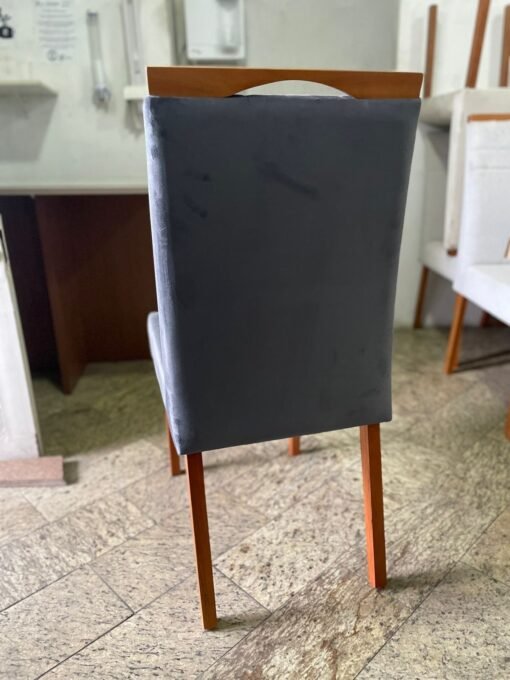 Kit 2 Cadeiras Nicole Mel/Veludo Grafite – OURO DECOR - Imagem 4