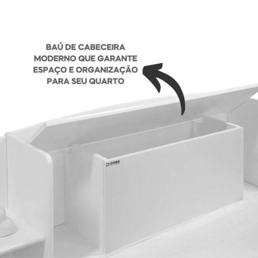 Cama Solteiro Milênio Cinamomo Cabeceira C/ Baú Larg. 1.30m - D Doro - Imagem 7