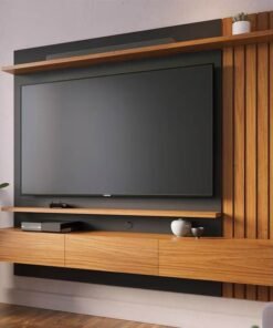 Home Suspenso Juriti Larg. 1.80m para TV até 70 Polegadas Noce Milano/Preto Colibri