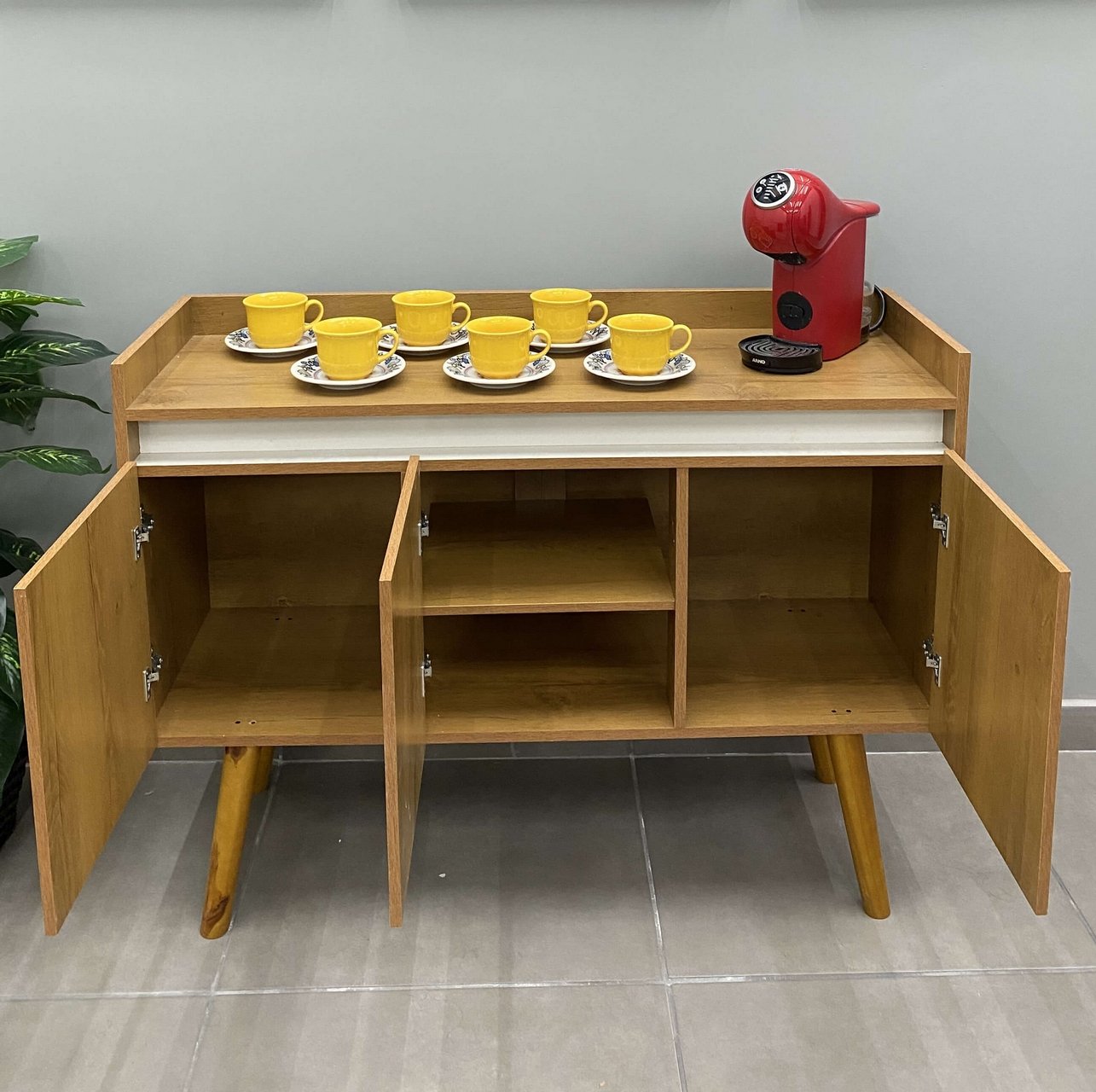 Buffet 3 Portas Gold Mel/Pérola - MÓVEIS PRIMUS - Imagem 2