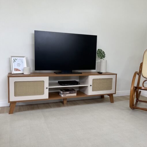 Rack Charlotte 75" - Cinamomo/Off White - Imagem 2