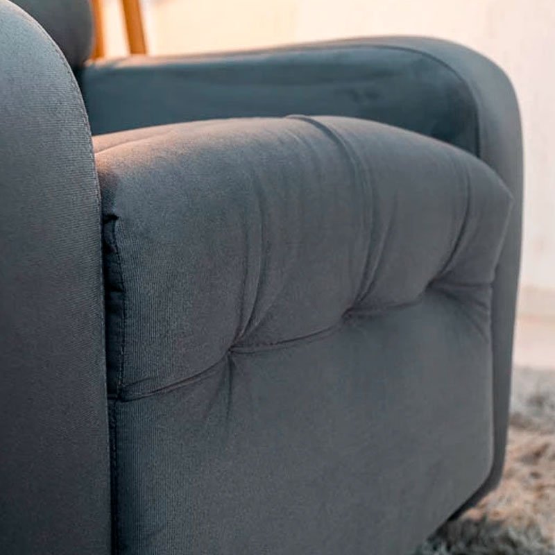 Poltrona Reclinável Punto Veludo Cinza 425 - Imagem 6