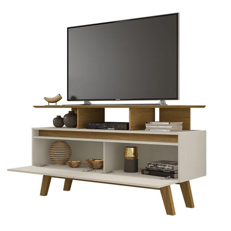 Rack Bancada Rubi Cinamomo/Off TV até 50 Polegadas Larg. 1.20m - Bechara - Imagem 2