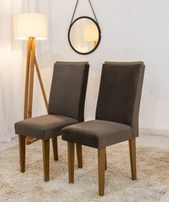 2 Cadeiras Lunara Veludo Marrom Rufato