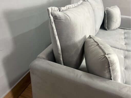 Sofá Cama Retrátil Reclinável Positano 1.80m Mod.80 - Prata Veludo - Imagem 6