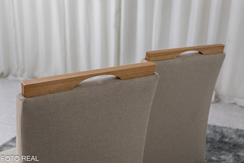 2 Cadeiras Gabi Linho Bege 200 Madeira Maciça Bom Lar - Entregue Montada - Imagem 3