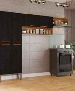 Cozinha Madri 3 peças - Cinamomo/Preto