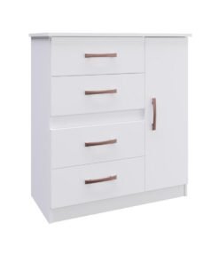 Cômoda Caribe 1 porta 4 Gavetas - Branco