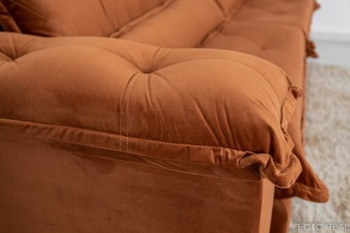 Sofá Retrátil Reclinável Califórnia Veludo Terracota 549 Larg. 2.50m - D28 Hiper - Imagem 2
