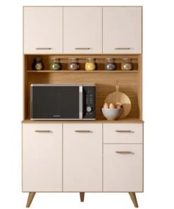 Kit Lívia Freijó UV/Off Acetinado 6 Portas 1 Gaveta Larg. 1.10m Poliman