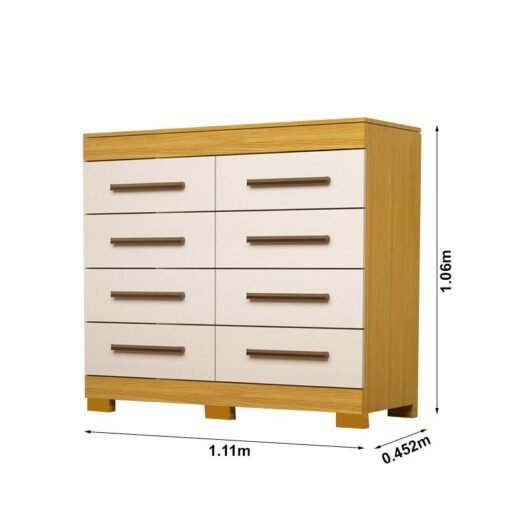 Cômoda Nalu Nature/Off  8 Gavetas 100% MDF Larg. 1.11m - ACP - Imagem 2