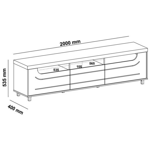 Rack até 75" Mercury Pinho/Off White - ARTELY - Imagem 4