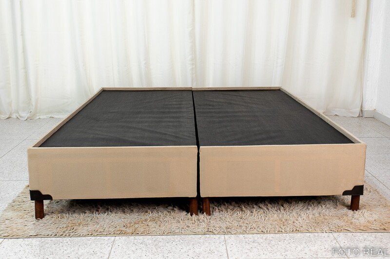 Base Box Queen Bipartida Zeus 162x200x38 Sued Capuccino SE - Imagem 2