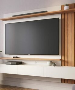 Home Suspenso Juriti Larg. 1.80m para TV até 70 Polegadas Off White/Freijó Colibri