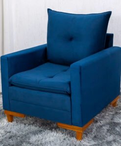 Poltrona Paris Veludo Azul