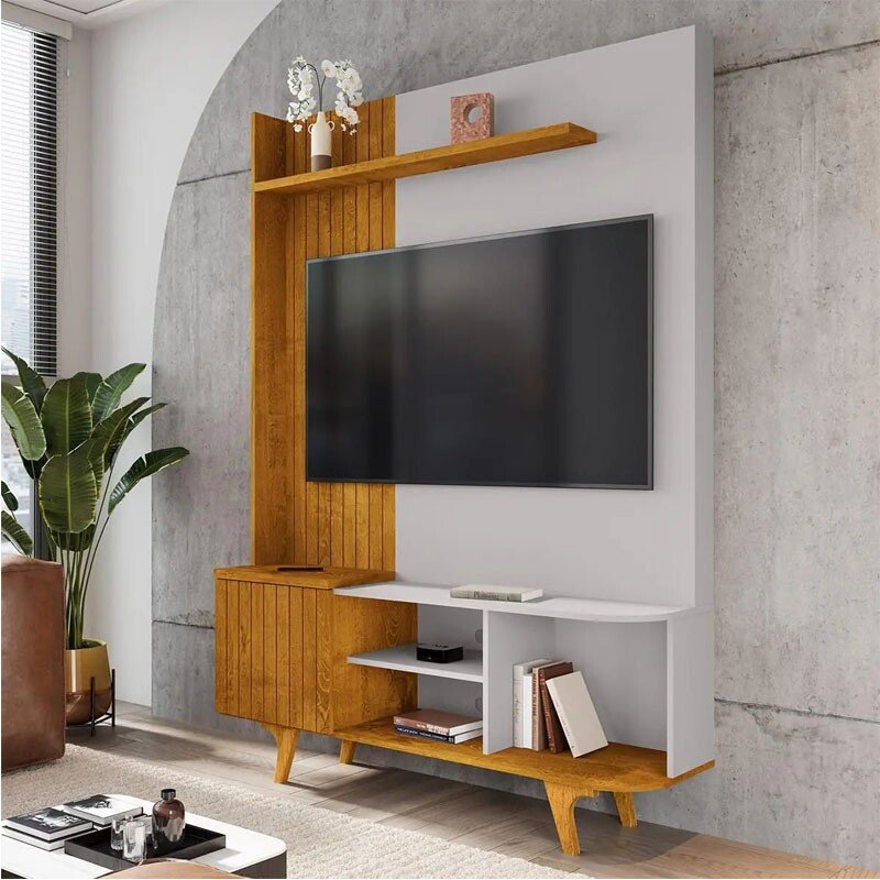 Home Corumbau Nature/Off C/Detalhe Frisado Para TV até 55 Polegadas Larg. 1.36m - Bechara