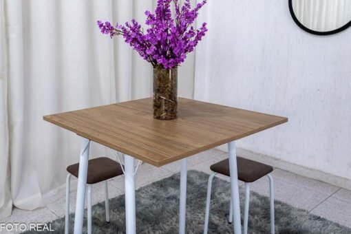 Mesa dobrável Bali C/ 4 Tamboretes Marrom Teixeira - Imagem 4
