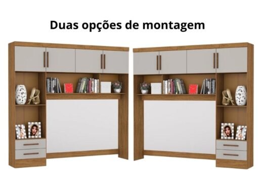 Modulado 4 Portas 2 Gavetas Cinamomo/Off S/Espelho Larg. 2.04m - Carioca - Imagem 6