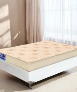 Colchão Casal Quality D33 12 cm + Base Box Simples Corino Branco – ORTHOPRIME + BIOSTAR