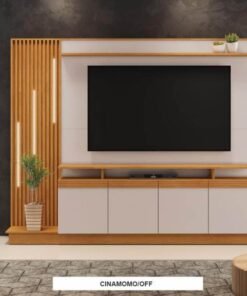 Home Absoluto Cinamomo/Off Ripado C/ Led TV até 65 Polegadas Larg. 2.00m - JCM