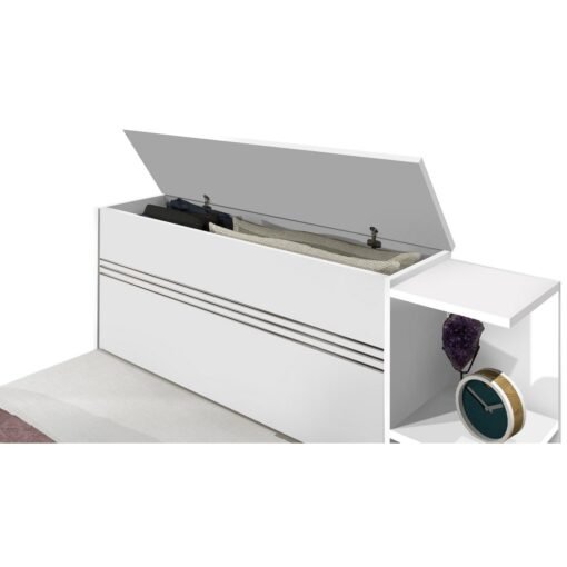 Cama Solteiro Baú Jade Branco/Lilás/Branco - J&A MÓVEIS - Imagem 3