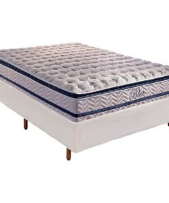Colchão Casal Blue + Base Box Simples Branco - PAROPAS + BIOSTAR