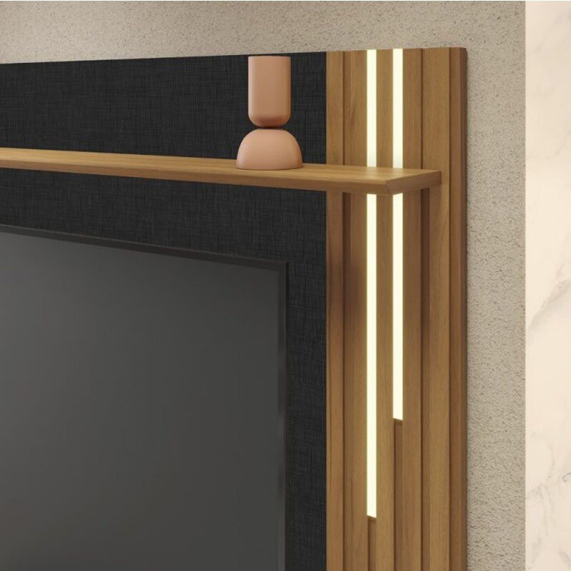 Painel NT 1345 Preto/Freijó Ripado C/ Led TV até 65 Polegadas Larg. 1.80m - Notável - Imagem 4