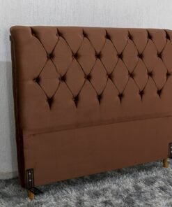 Cabeceira Casal Lavínia Veludo Terracota Largura 1.40m