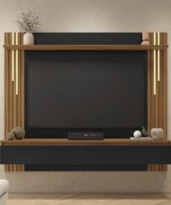 Painel NT 1345 Preto/Freijó Ripado C/ Led TV até 65 Polegadas Larg. 1.80m - Notável