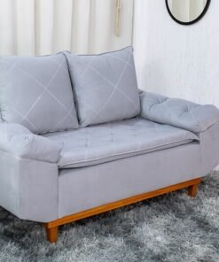 Sofá 2 lugares Bélgica Veludo Prata 12 Larg. 1.60m