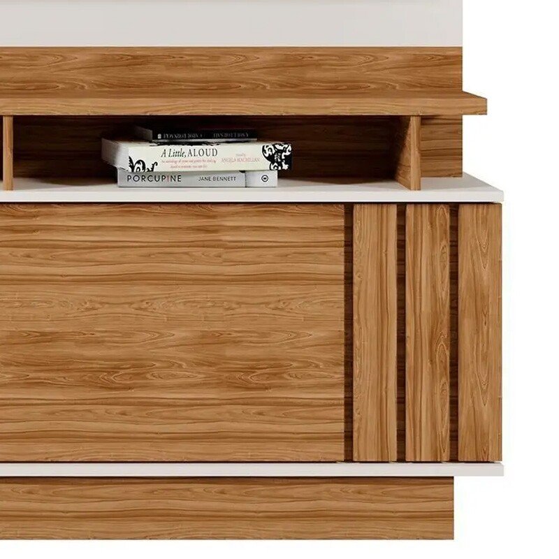 Home Goiás com Detalhe Ripado larg. 1.50m Off/Amêndoa - Mobler - Imagem 4