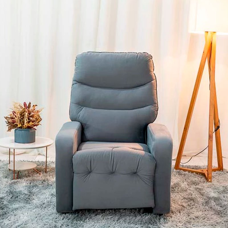 Poltrona Reclinável Punto Veludo Cinza 425 - Imagem 3