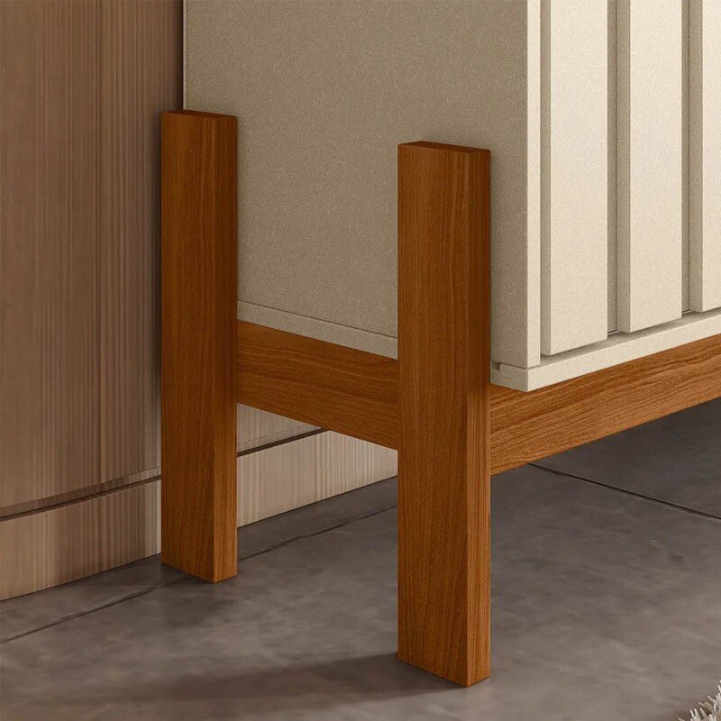 Rack Bancada New Aurora larg. 1.88m Pérola Metalizada/Cinamomo Mel - Mobler - Imagem 5