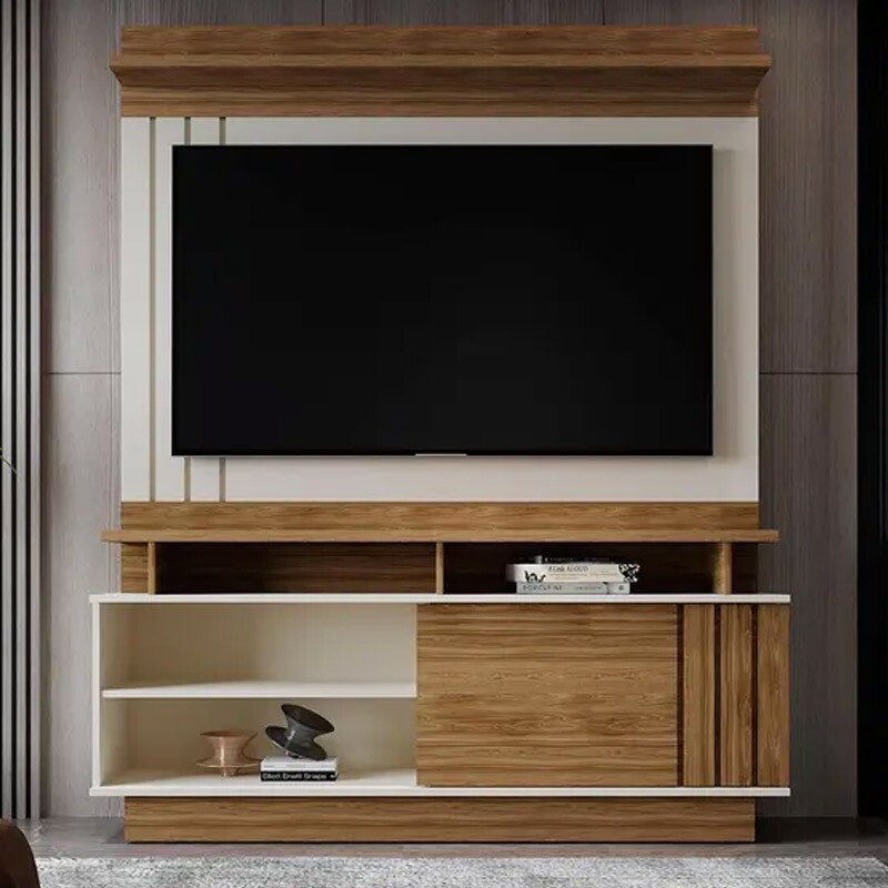 Home Goiás com Detalhe Ripado larg. 1.50m Off/Amêndoa - Mobler - Imagem 3