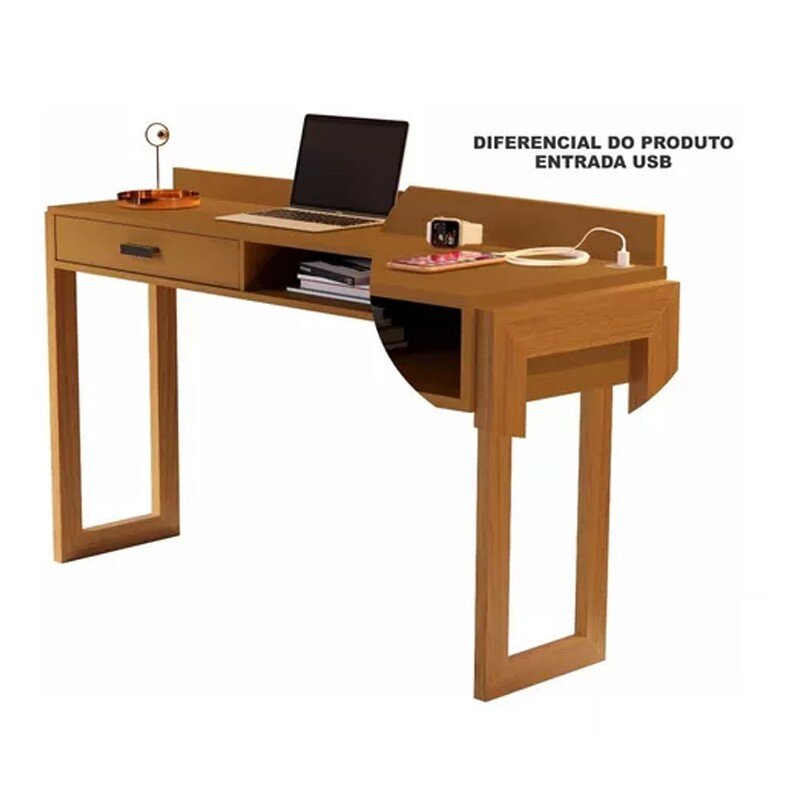 Escrivaninha JB 6055 Luxo Nature 1 Gaveta Larg. 1.30m - JB Bechara - Imagem 3
