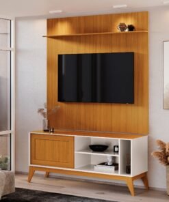 Rack Aruba com Painel Avant 55" - Off White/Cedro