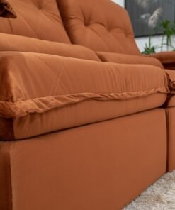 Sofá Retrátil Reclinável Califórnia Veludo Terracota 549 Larg. 2.50m - D28 Hiper