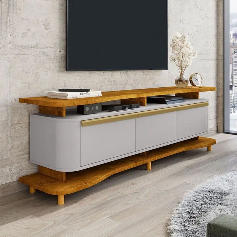 Rack Bancada Guarapari Nature/Off Para TV até 75 Polegadas Larg. 1.80m - Bechara