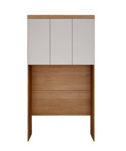 Modulado Aéreo Rizon Casal 3 Portas Larg. 1.45m Cumaru/Fendi 100% MDF Novo Horizonte