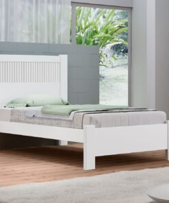 Cama solteiro Primícia Plus - Branco Rípado