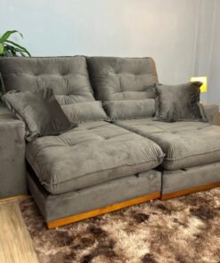 Sofá Retrátil e Reclinável Kioto 2.30m - Marrom Veludo