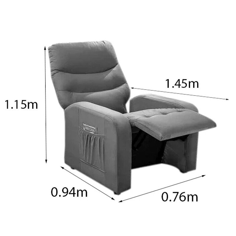 Poltrona Reclinável Punto Veludo Cinza 425 - Imagem 8