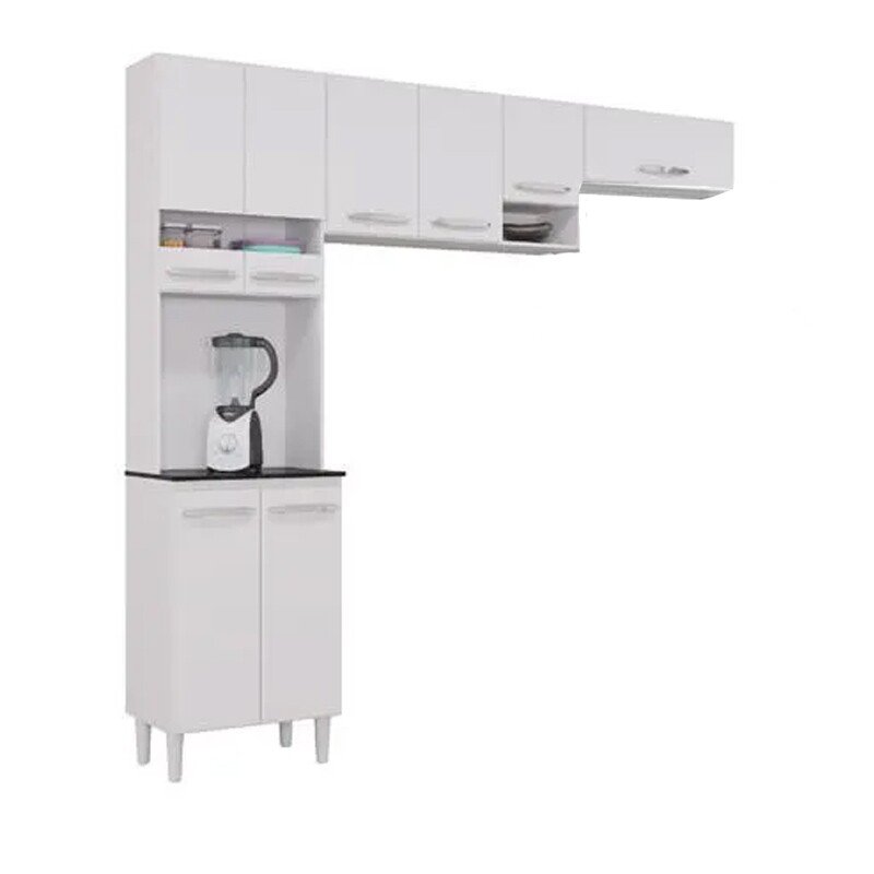 Cozinha Compacta Isadora Branco 8 Portas Larg. 2.02m - Poquema - Imagem 3