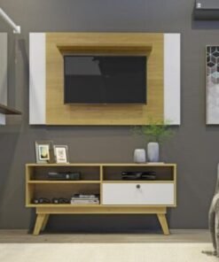 Rack Houston Com Painel América 50" - Cinamomo/Off White