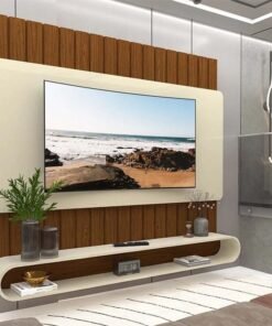 Home Suspenso Prime Castanho/Off Ripado TV até 75 Polegadas Larg. 1.83m - Gelius