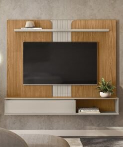 Painel Home até 65" Friburgo Nature/Off White - LINEA BRASIL