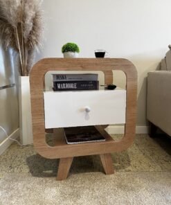 Mesa de Cabeceira Theo Com USB - Cinamomo/Off